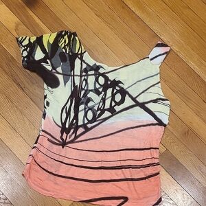 Urban Behavior Multicolor One-Shoulder Tank Top